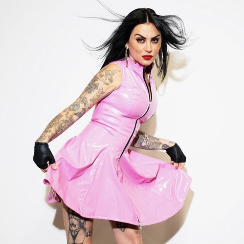 Misfitz pink pvc sissy skater - pink,