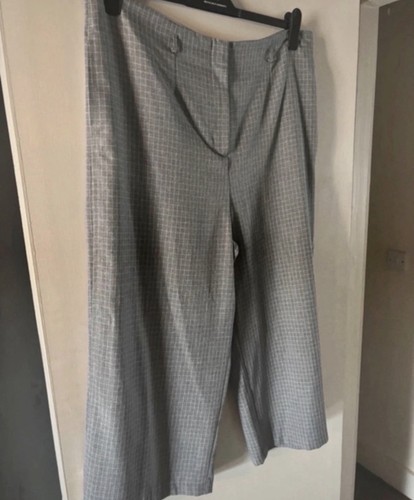 Grey patterned wide leg - patterned, 3/4