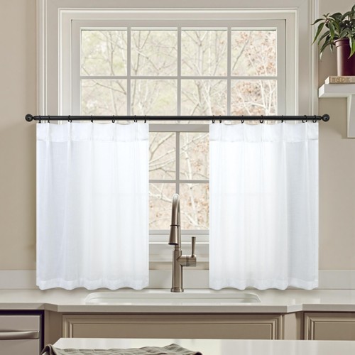 White kitchen curtains - 30, inch