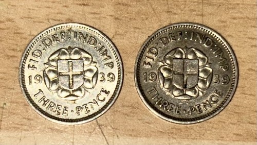 British three pence coins - british,
