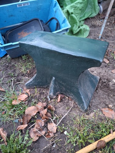 Old vintage green anvil very - old,