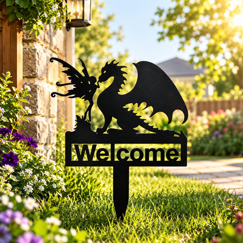 Metal fairy dragon welcome - metal,
