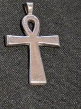Sterling Silver Ankh Cross with Fixed Hanging Loop