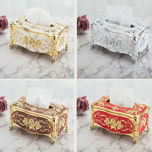 Ornate floral tissue holder - floral,
