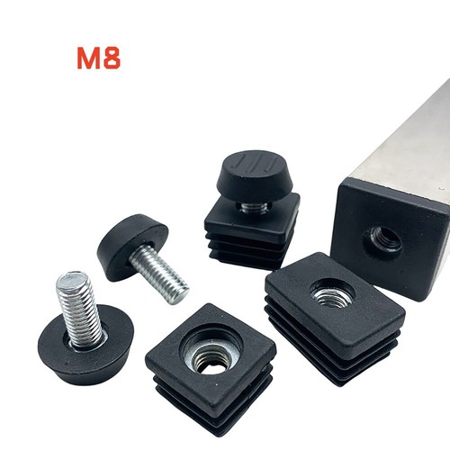 Black square plastic end - square,