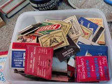 Vintage Mixed Job Lot Of Empty Matchboxes. Different Brands And Advertising.