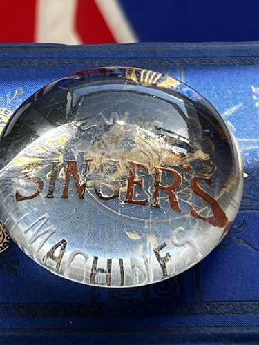 Rare singer glass - singer's, sewing