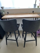 Oak Breakfast Bar & 2 Stools Excellent Condition RRP £350 Collection Only Exeter