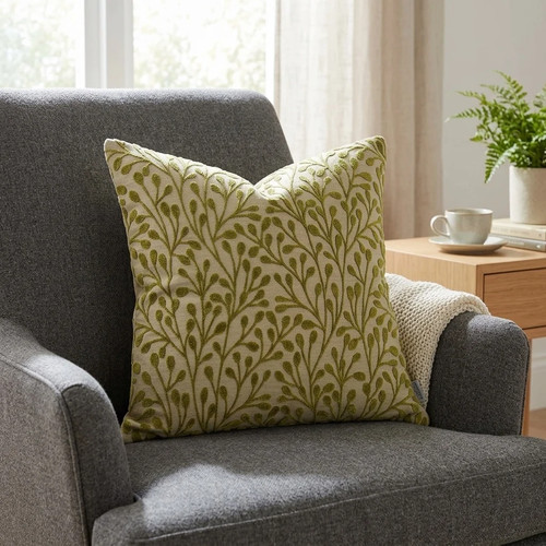 Cushion cover green olive leaf - cushion,