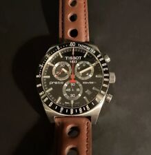 Tissot PRS 516 Black Dial Chronograph  T044417A Watch with leather racing strap