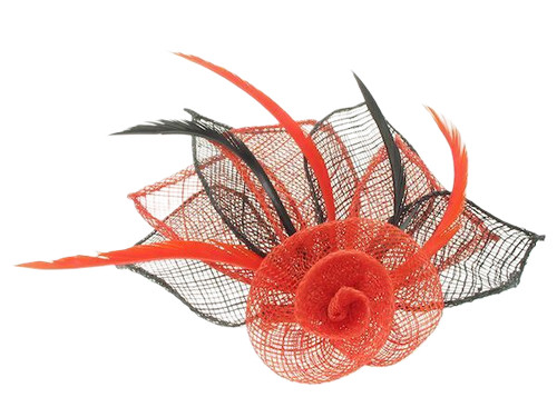 Coral black flower - coral/black,
