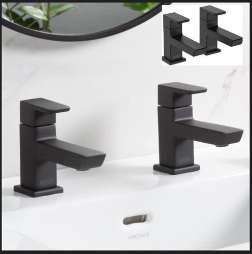 Bathroom taps pair - bathroom, basin