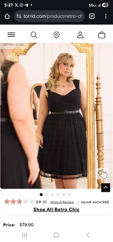 Torrid black retro - chic, flock