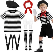 6 Pcs French Mime Costume Set