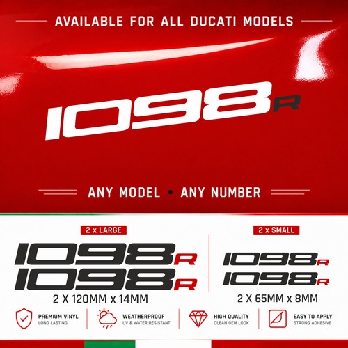 Ducati 1098 decals stickers - ducati, r