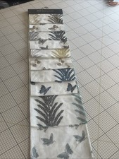 Bill Beaumont Sample Bohemia 60 Collection Hanger Cream, White, Blue, Yellow.