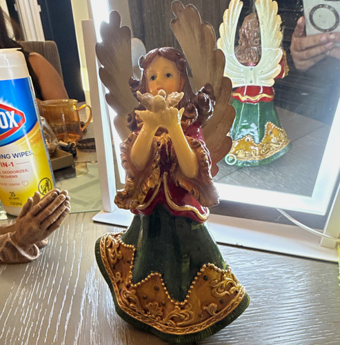 Painted resin angel figurine - angel,