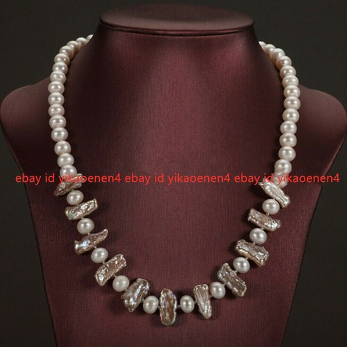 Natural 8mm white pearl - 7-8mm, &