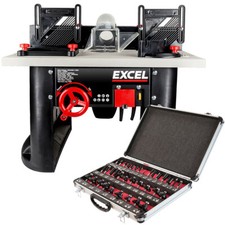 Excel Bench Top Router Table 240V/1500W With 35 Piece 1/2" Router Cutter Bit Set