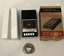 Crown CTR-300 Cassette Tape Recorder Player Boxed Vintage.