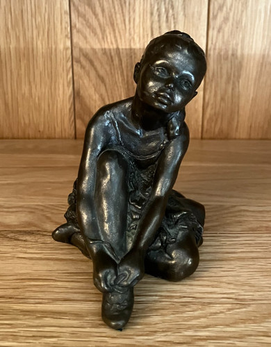 Bronzed ballerina figure - bronzed,