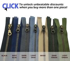 Antique Brass METAL Zips Size