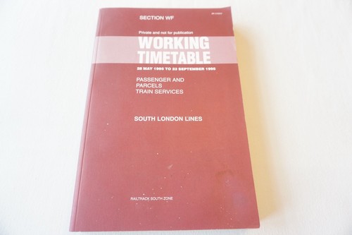1995 railway working - railway, timetable