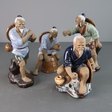 4 x Vintage Chinese Shiwan Mud