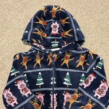 M&S MANDS  PERCY PIG XMAS ALL IN ONE PYJAMAS - NAVY - AGE 11-12 Years UNISEX