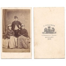 CDV Victorian Gentleman & Ladies Carte de Visite by Villiers of Newport, Mon