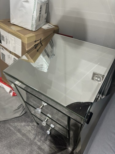 One mirrored bedside - ,