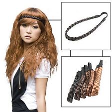 Black Brown Blonde Plaited Elastic Headband Hair band