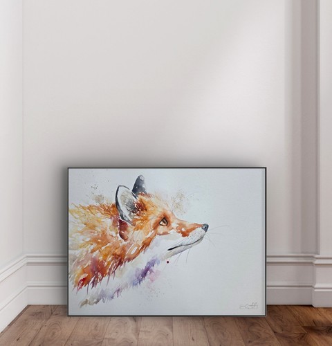 Original fox watercolour - original,