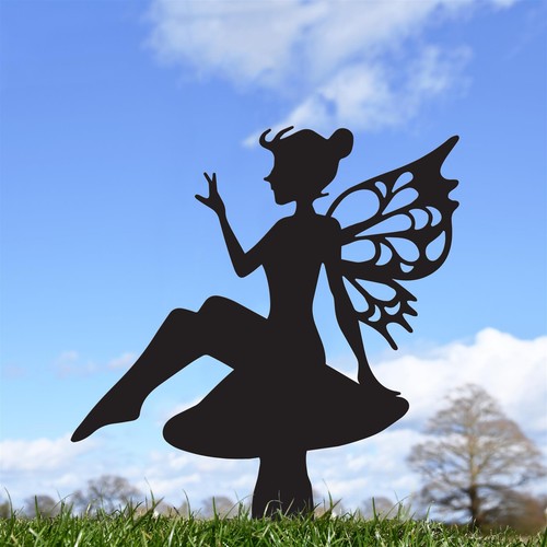 Black flower fairy sitting - sitting, on