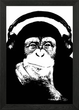 Ape Monkey Music Framed Wall