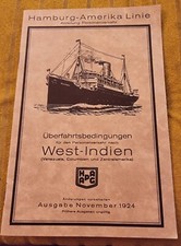 1924 SS Teutonia & SS Rugia Hamburg-America Line Info & Interiors  Brochure