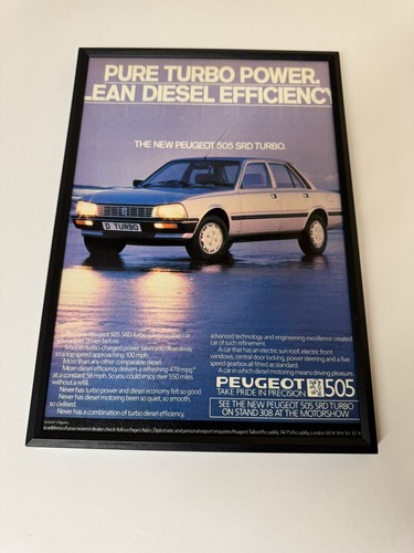 Framed original 1982 peugeot - original,