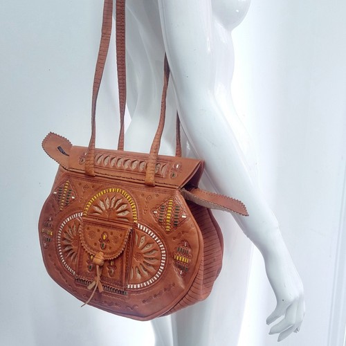 Moroccan boho leather shoulder - moroccan,