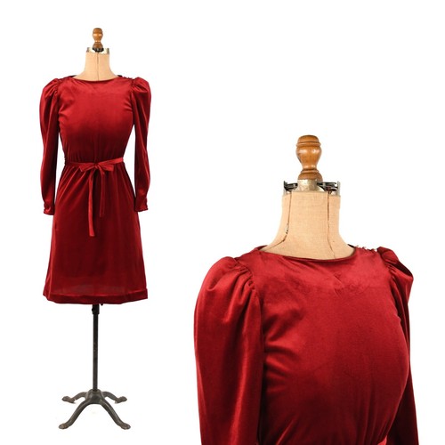 Vintage 70s dark red velvet - vintage,