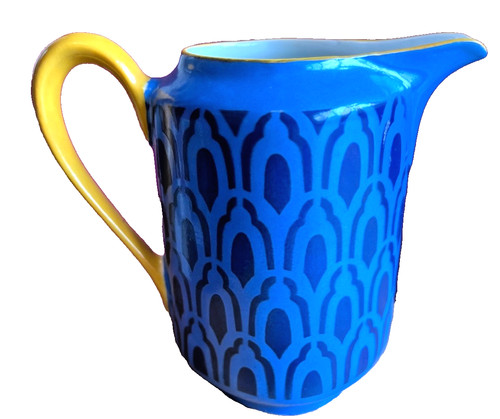 Art deco limoges blue yellow - deco,