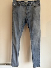 Topman Men's Spray-On Skinny Blue Denim Jeans Size 32R