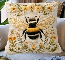 Beautiful Yellow 2D Printed BEE Cushion Covers Bees Honeybee Decorative cushions