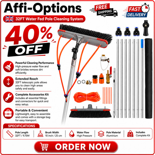 Water fed window cleaning - water,