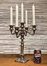 Antique Large 14"  Embossed Silver Plated Centrepiece Candelabra 2.5 kg ~ c1920