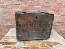 Wooden Antique Beer Bottle Crate HAWORTH & AIREY Ltd PRESTON Sturdy Log Box