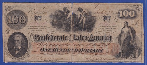 Banknote csa confederate - banknote,