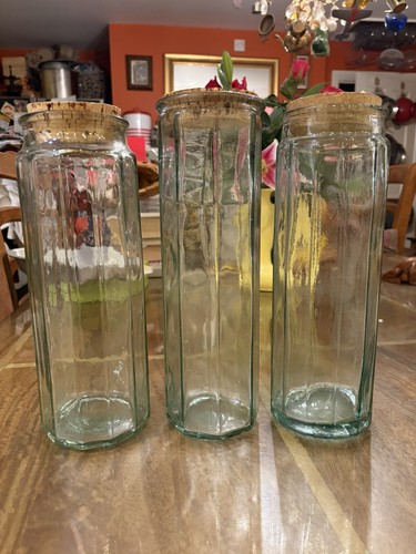 Glass spaghetti jars - jars., cork