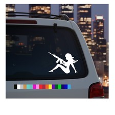 Sexy Girl AK-47 Rifle Mud Flap