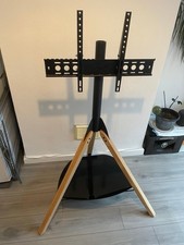 AVF FSLK1001HOXLWB Hoxton Sound Tripod TV & Soundbar Stand with light Wood Legs