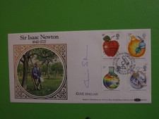 BENHAM FDC 1987 SIR ISAAC NEWTON SIGNED CLIVE SINCLAIR